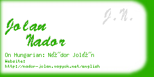 jolan nador business card